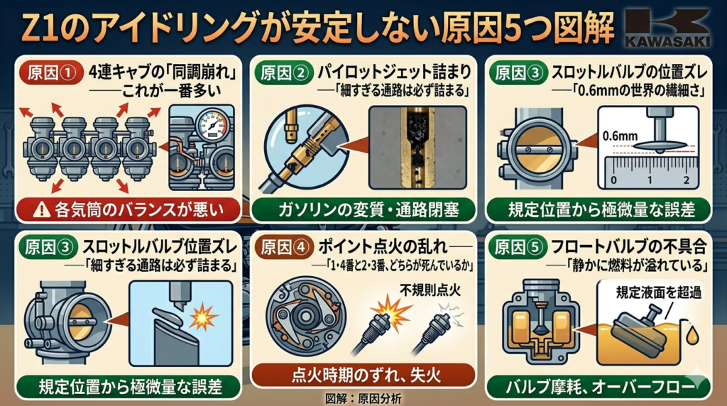 アイドリングが安定しない原因